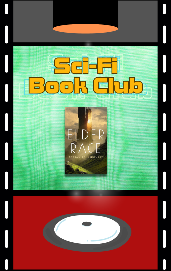 An image of this month's book, Elder Race by Adrian Tchaikovsky.