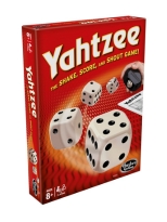 The game box with dice rolling out of a cup pictured.